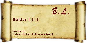Botta Lili névjegykártya